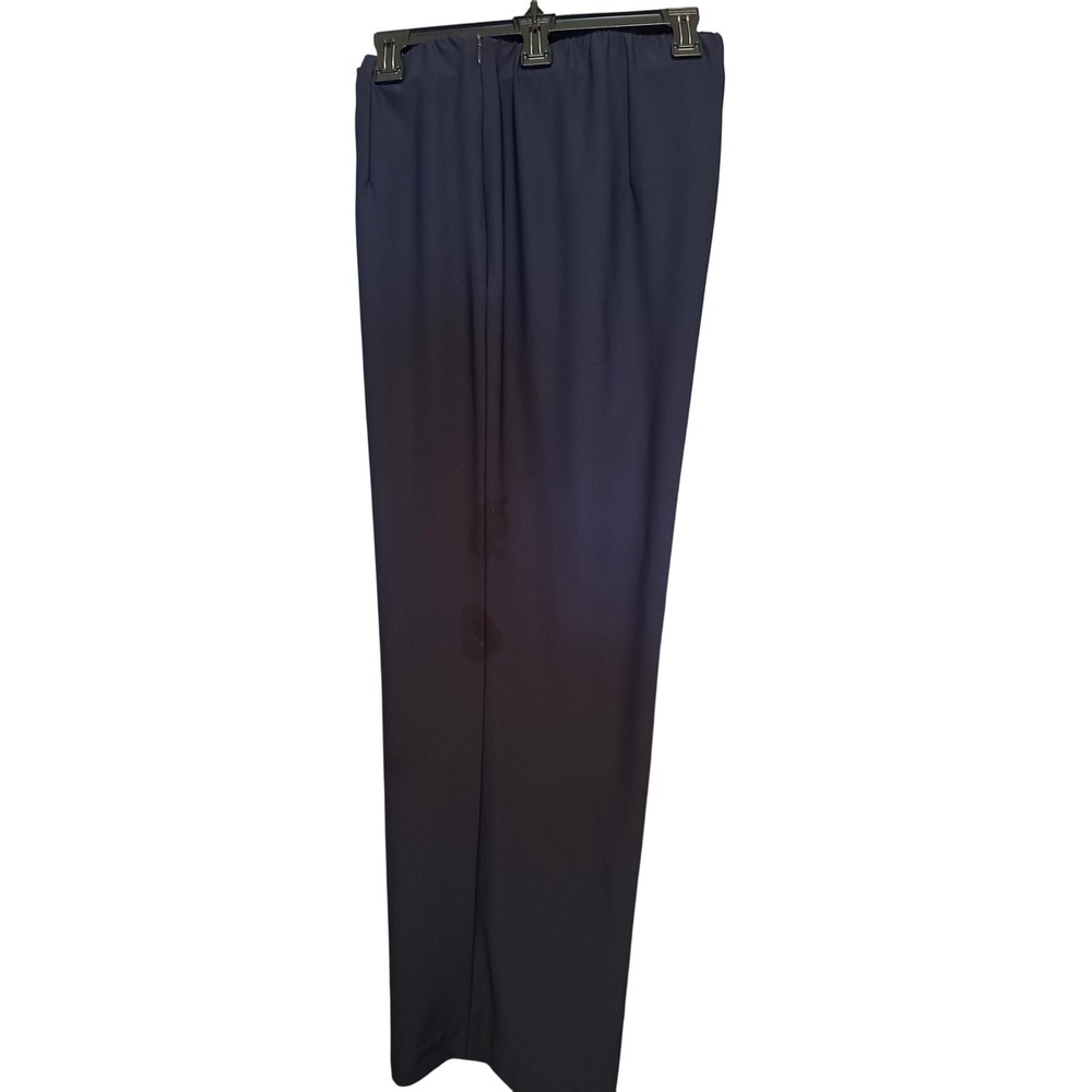 Chico's 3R Size 16R Navy Blue Polyester Spandex Side Zipper Pants Women's - Picture 2 of 6